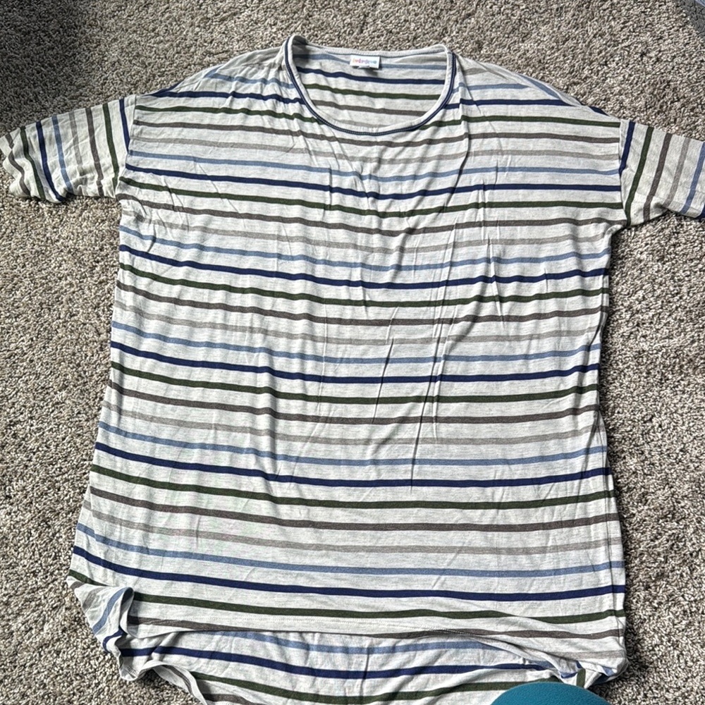 LuLaRoe Multicolor Striped Tee